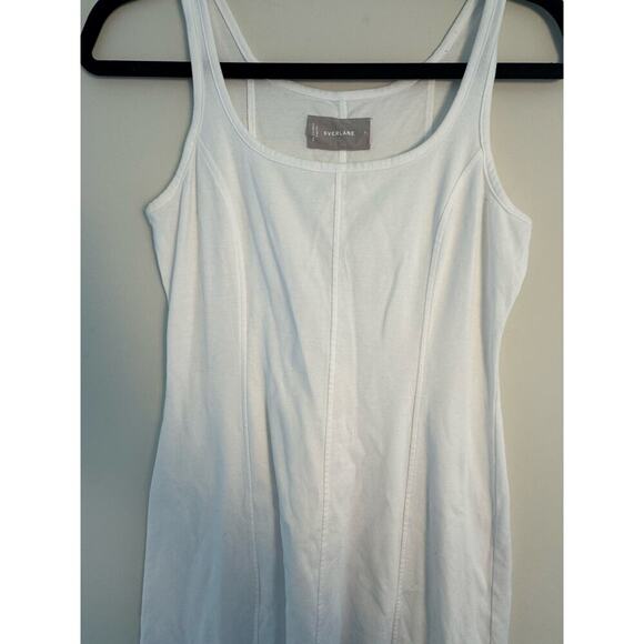 Everlane Women’s White Luxe Cotton Seamed Tank Dress Size S 100% Cotton - Picture 4 of 7